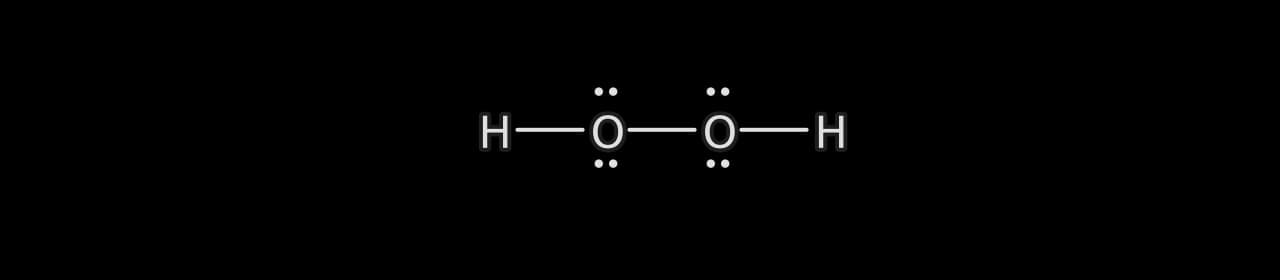 Lewis formula of hydrogen peroxide: H–O–O–H with single bonds and two lone pairs on each oxygen atom.