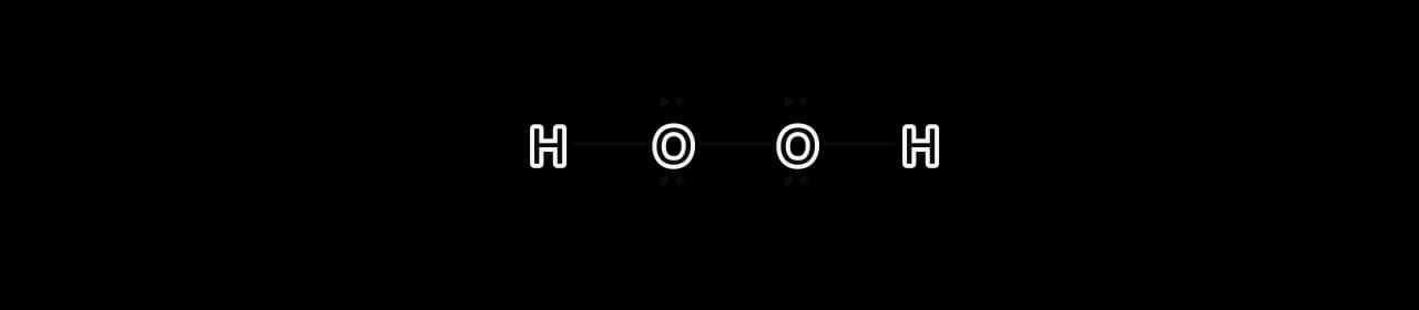 Lewis formula of hydrogen peroxide: H–O–O–H with single bonds and two lone pairs on each oxygen atom.